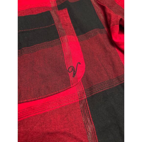 Victorias Secret Womens Plaid Shirt & Sherpa Shorts Set S Red & Black - Picture 7 of 11